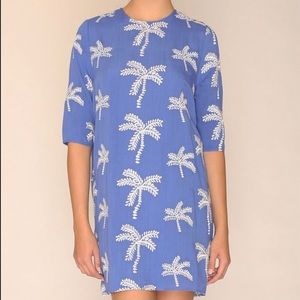 Pepa loves embroidered palm dress in blue